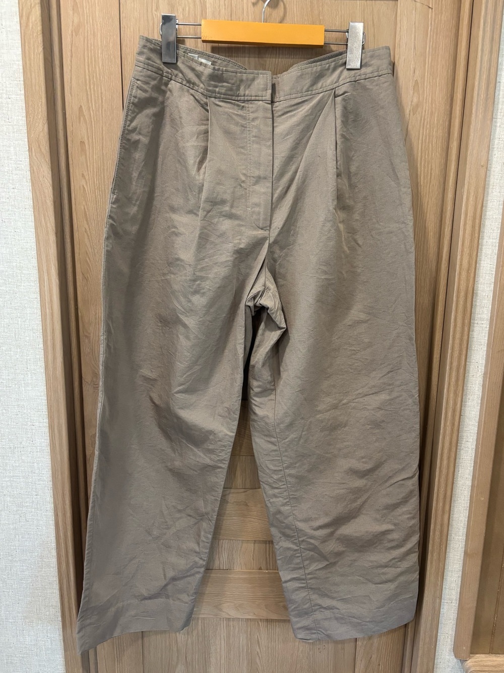 COS Linen Blend Trouser Pants Size 10 Tan Academic Quiet Luxury